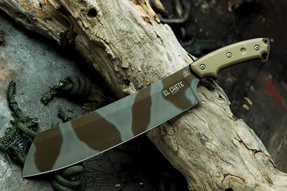 TOPS El Chete Midnight Bronze Camo Fixed Blade Knife - 12 Inch 1095HC For Bushcraft Enthusiasts by TOPS