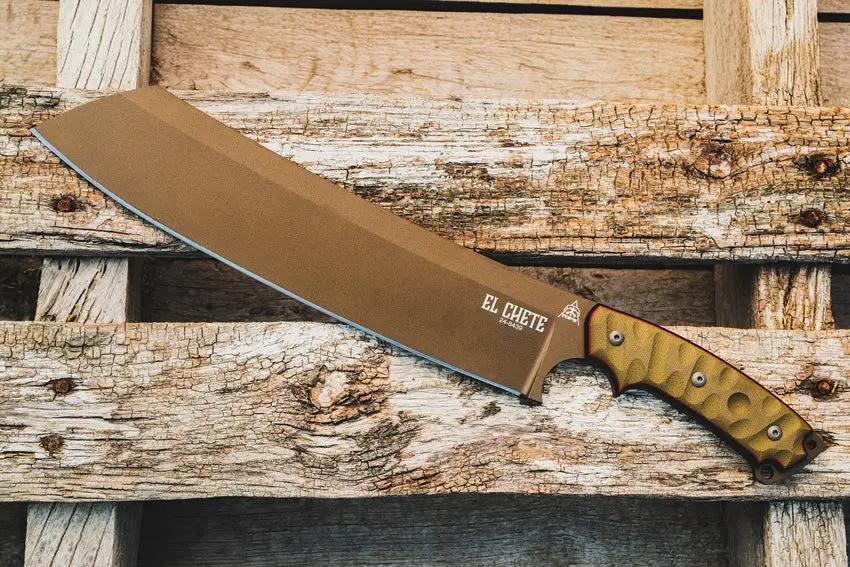 TOPS El Chete Midnight Bronze Rugged 12 Inch 1095HC Full Tang Knife For Bushcraft Survival Durable Outdoor Companion by TOPS