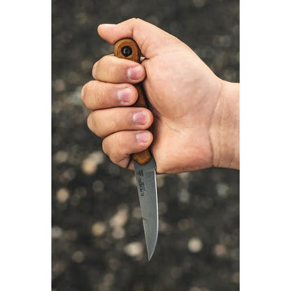 TOPS El Pionero ELPO-01 Knife - 1095HC Blade, Tan Micarta Handle, Kydex Sheath for Outdoor Enthusiasts by TOPS