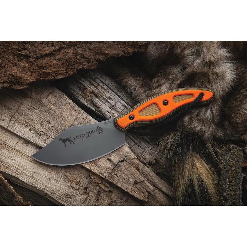 TOPS Field Dog FDOG-01 Field Knife - Compact Full Tang 154CM Blade With G10 Handle For Outdoorsmen by TOPS