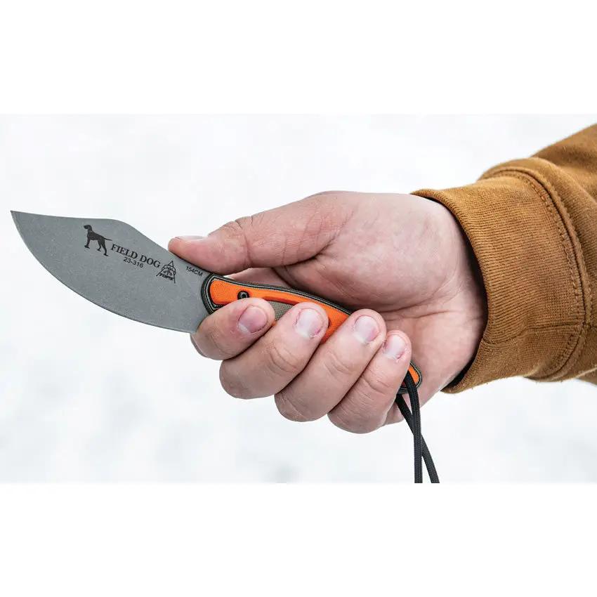 TOPS Field Dog FDOG-01 Field Knife - Compact Full Tang 154CM Blade With G10 Handle For Outdoorsmen by TOPS