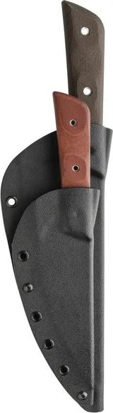 TOPS Frog Market Special Combo Knife Set - Dual 1095HC Blades With Green Micarta Handles And Tan Kydex Sheaths by TOPS