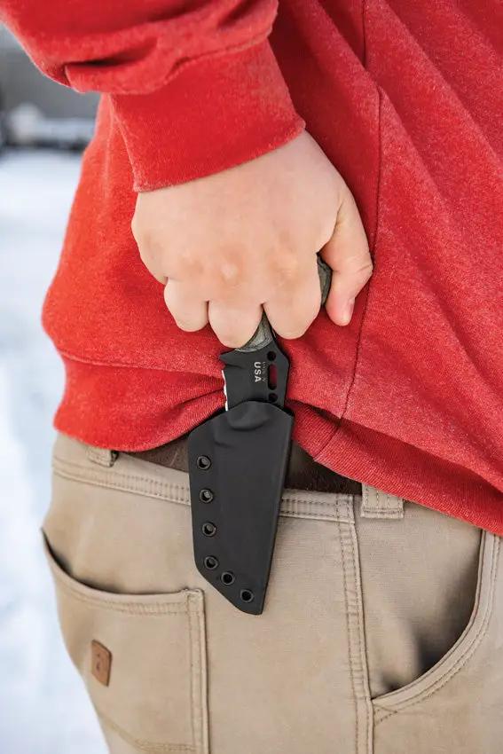 TOPS Grim Ripper GRPR01 Fixed Blade Knife - Traction Coated 1095HC Blade With Micarta Handle Kydex Sheath Outdoorsmen by TOPS