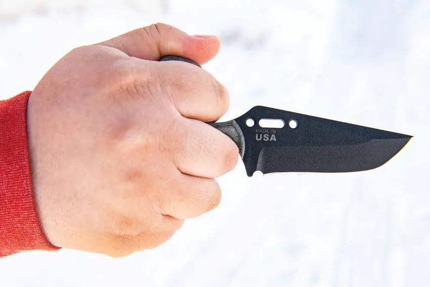 TOPS Grim Ripper GRPR01 Fixed Blade Knife - Traction Coated 1095HC Blade With Micarta Handle Kydex Sheath Outdoorsmen by TOPS
