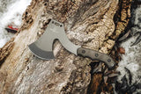 TOPS Grandpa's Axe GRAX02 - Compact Full Tang Survival Axe With Cerakote Head And 4-Inch Edge In Green Canvas Micarta by TOPS