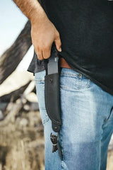 TOPS Silent Hero HERO03 Knife - 1095HC Blade Full Tang Black Micarta Handle For Rugged EDC Outdoorsmen by TOPS
