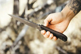 TOPS Silent Hero HERO03 Knife - 1095HC Blade Full Tang Black Micarta Handle For Rugged EDC Outdoorsmen by TOPS