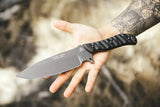 TOPS Silent Hero HERO03 Knife - 1095HC Blade Full Tang Black Micarta Handle For Rugged EDC Outdoorsmen by TOPS