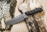 TOPS Silent Hero HERO03 Knife - 1095HC Blade Full Tang Black Micarta Handle For Rugged EDC Outdoorsmen by TOPS