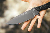 TOPS Silent Hero HERO03 Knife - 1095HC Blade Full Tang Black Micarta Handle For Rugged EDC Outdoorsmen by TOPS