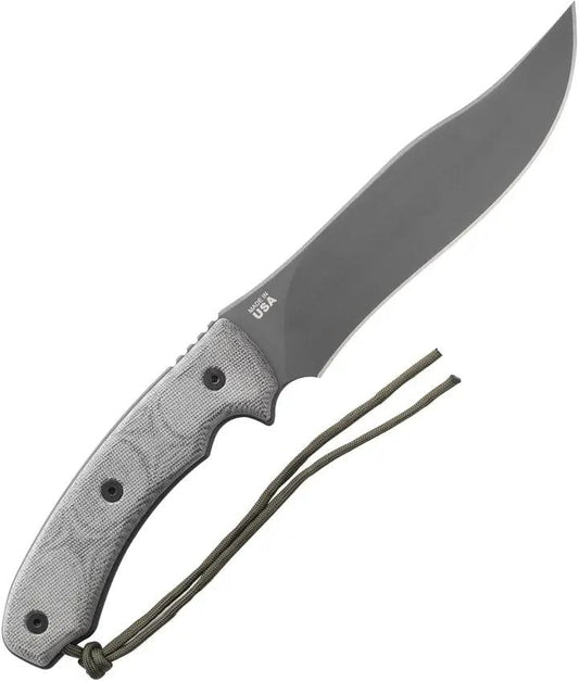 TOPS Longhorn Bowie Knife Sniper Gray LONGB05 - 13 Inch Fixed Blade With 1095HC Steel For Outdoor Enthusiasts by TOPS