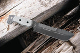TOPS M4X Punisher Knife 8.5in Sawback, 1095 High Carbon Steel, Full Tang Micarta Handle, USA Made For Tactical Pros by Black Country Outdoor