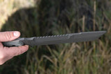 TOPS M4X Punisher Knife 8.5in Sawback, 1095 High Carbon Steel, Full Tang Micarta Handle, USA Made For Tactical Pros by Black Country Outdoor