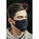 TOPS Face Mask One Size Fits Most For Adults With Secure Ear Loops Black Logo Front by Black Country Outdoor