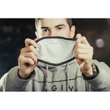 TOPS Face Mask One Size Fits Most For Adults With Secure Ear Loops Black Logo Front by Black Country Outdoor