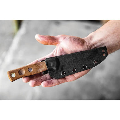 TOPS Fieldcraft Fixed Blade Knife 3.75in Modified Scandi Grind Full Tang Canvas Micarta Handle Kydex Sheath Outdoorsmen by Black Country Outdoor