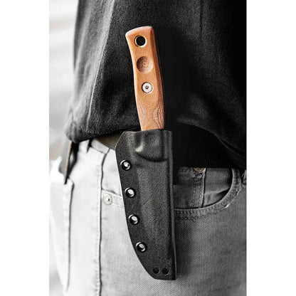 TOPS Fieldcraft Fixed Blade Knife 3.75in Modified Scandi Grind Full Tang Canvas Micarta Handle Kydex Sheath Outdoorsmen by Black Country Outdoor