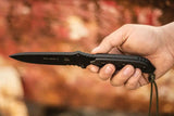 TOPS Mil-SPIE 5 MIL05 Tactical Knife - 1095 Steel, Full Tang, Partial Serration, Kydex Sheath by TOPS