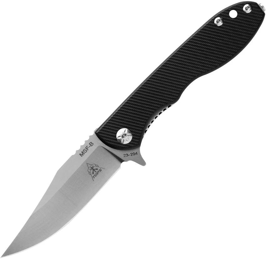 TOPS MSF Linerlock Black Elmax MSFB-01 by TOPS