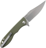 TOPS MSF Linerlock Knife - Elmax Drop Point Blade With Green G10 Handle For Outdoor EDC by TOPS