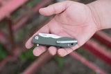 TOPS MSF Linerlock Knife - Elmax Drop Point Blade With Green G10 Handle For Outdoor EDC by TOPS