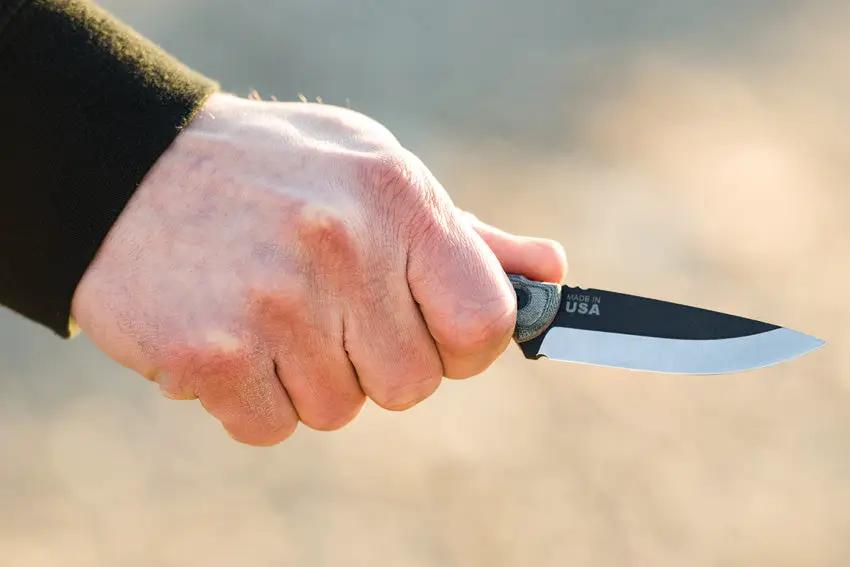 TOPS Mini Scandi Knife MSK BLM Durable Full Tang With Black Linen Micarta Handles Survival Whistle For Outdoorsmen by Black Country Outdoor