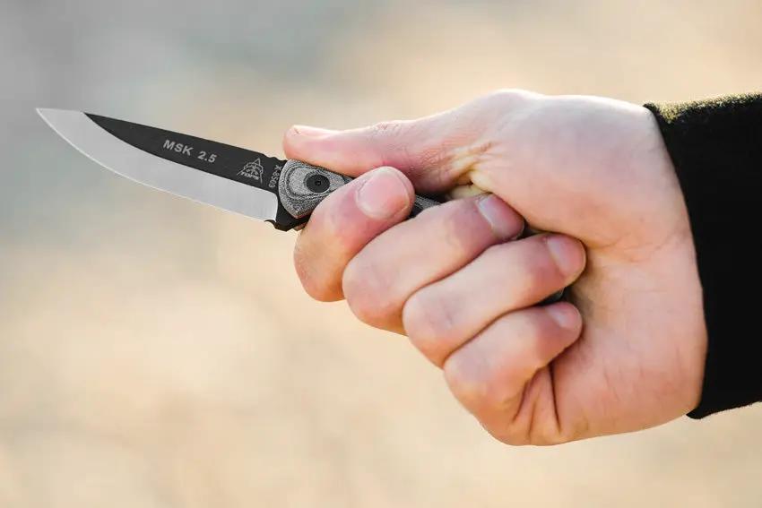 TOPS Mini Scandi Knife MSK BLM Durable Full Tang With Black Linen Micarta Handles Survival Whistle For Outdoorsmen by Black Country Outdoor