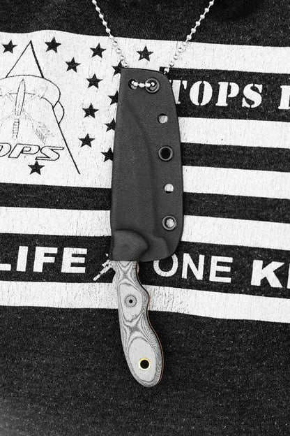TOPS Mini Scandi Knife MSK BLM Durable Full Tang With Black Linen Micarta Handles Survival Whistle For Outdoorsmen by Black Country Outdoor