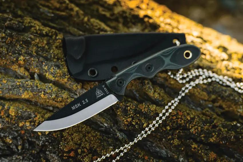 TOPS Mini Scandi Knife Green MSK-GB Full Tang 1095 Blade With Micarta Handles Kydex Sheath For Outdoor Survivalists by Black Country Outdoor