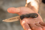 TOPS Mini Scandi Survival Knife MSK-SURV Tan Two Tone Finish Full Tang For Outdoor Fans Micarta Handle Kydex Sheath by Black Country Outdoor
