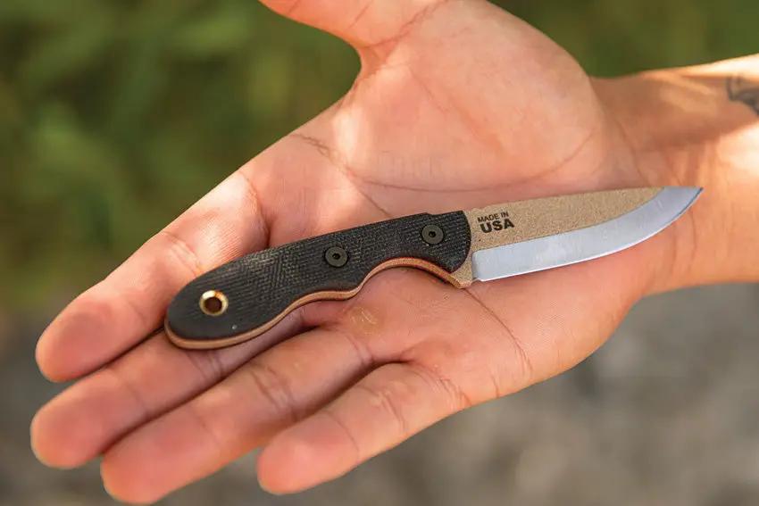 TOPS Mini Scandi Survival Knife MSK-SURV Tan Two Tone Finish Full Tang For Outdoor Fans Micarta Handle Kydex Sheath by Black Country Outdoor