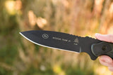 TOPS Mission Team 21 Fixed Blade Knife For Outdoor Survivalists 6.625 Inch Black Traction Coated 1095 Steel Full Tang by Black Country Outdoor