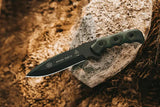 TOPS Mission Team 21 Fixed Blade Knife For Outdoor Survivalists 6.625 Inch Black Traction Coated 1095 Steel Full Tang by Black Country Outdoor