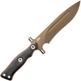 TOPS Operator 7 Fixed Blade Knife - 7.25 Inch 1075HC Full Tang Midnight Bronze Finish For Tactical Outdoorsmen by TOPS