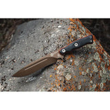 TOPS Operator 7 Fixed Blade Knife - 7.25 Inch 1075HC Full Tang Midnight Bronze Finish For Tactical Outdoorsmen by TOPS