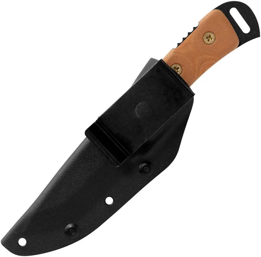 TOPS Overlander 2 OV78 Knife Rugged Full Tang 1095 Blade With Kydex Sheath Canvas Micarta Handle For Outdoor Hunters by Black Country Outdoor