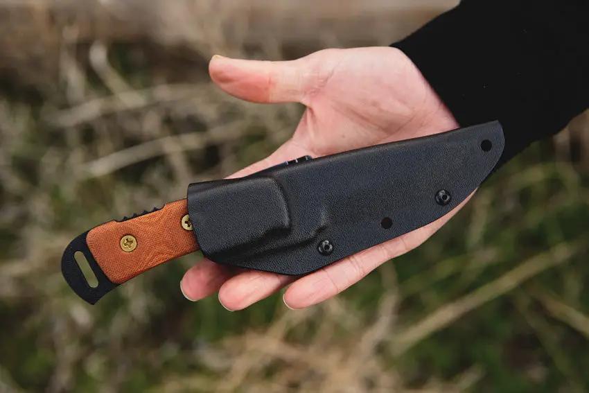 TOPS Overlander 2 OV78 Knife Rugged Full Tang 1095 Blade With Kydex Sheath Canvas Micarta Handle For Outdoor Hunters by Black Country Outdoor