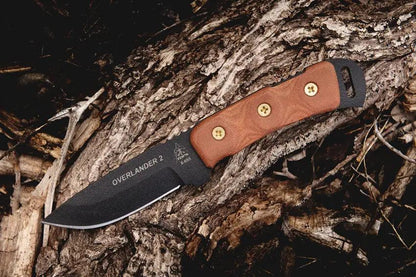 TOPS Overlander 2 OV78 Knife Rugged Full Tang 1095 Blade With Kydex Sheath Canvas Micarta Handle For Outdoor Hunters by Black Country Outdoor