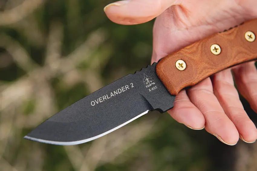 TOPS Overlander 2 OV78 Knife Rugged Full Tang 1095 Blade With Kydex Sheath Canvas Micarta Handle For Outdoor Hunters by Black Country Outdoor