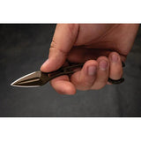 TOPS Papa Delta PD-01 Fixed Blade Knife - Compact Neck Knife with 1095HC Double Edge Blade Bronze Finish Kydex Sheath by TOPS