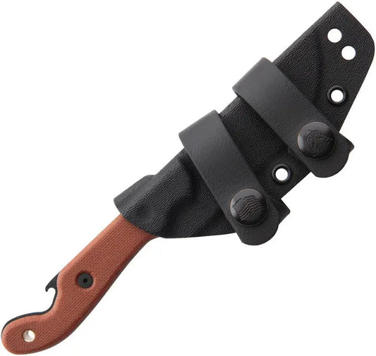 TOPS Pit Stop 3 Fixed Blade Knife With Bottle Opener 1095 Steel Full Tang Micarta Handle Kydex Sheath Prepper Whistle by Black Country Outdoor