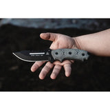 TOPS Steel Eagle Hunter Point Saw SE105C - Sawback Fixed Blade, 5-Inch Hunter Point, Full Tang Micarta Handle by TOPS