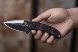TOPS Sgt Scorpion Knife Rugged Fixed Blade 7.875In 1095 Carbon Steel Red Black Micarta Handle USA Made Tactical Outdoors by Black Country Outdoor