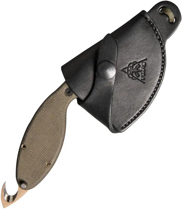 TOPS Backwoods Skinner Knife SKIN-01 1095 High Carbon Steel Full Tang Green Micarta Handle for Hunters by Black Country Outdoor