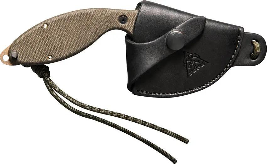 TOPS Backwoods Skinner Knife SKIN-01 1095 High Carbon Steel Full Tang Green Micarta Handle for Hunters by Black Country Outdoor