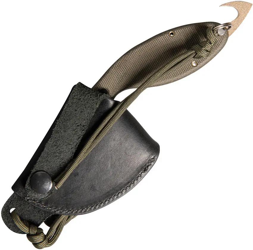 TOPS Backwoods Skinner Knife SKIN-01 1095 High Carbon Steel Full Tang Green Micarta Handle for Hunters by Black Country Outdoor