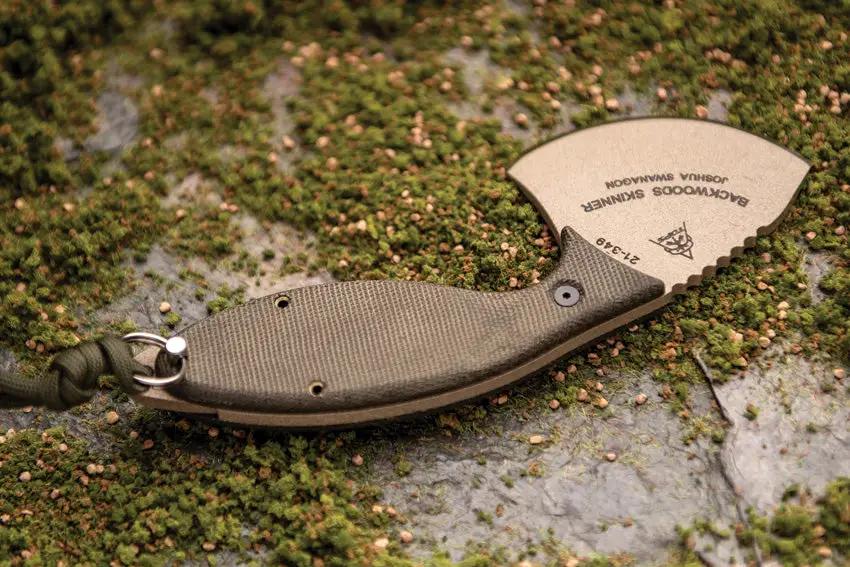 TOPS Backwoods Skinner Knife SKIN-01 1095 High Carbon Steel Full Tang Green Micarta Handle for Hunters by Black Country Outdoor