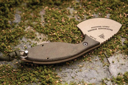 TOPS Backwoods Skinner Knife SKIN-01 1095 High Carbon Steel Full Tang Green Micarta Handle for Hunters by Black Country Outdoor