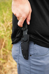 TOPS Sneaky Pete SP03 Knife Featuring Acid Rain Finish 1095HC Steel Full Tang With Kydex Sheath For Outdoor Bushcraft by TOPS