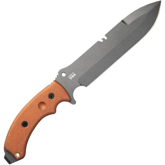 TOPS Tahoma Field Knife TAHO-03TNS - Heavy Duty Survival Knife With Cerakote 1095HC Blade Full Tang by TOPS